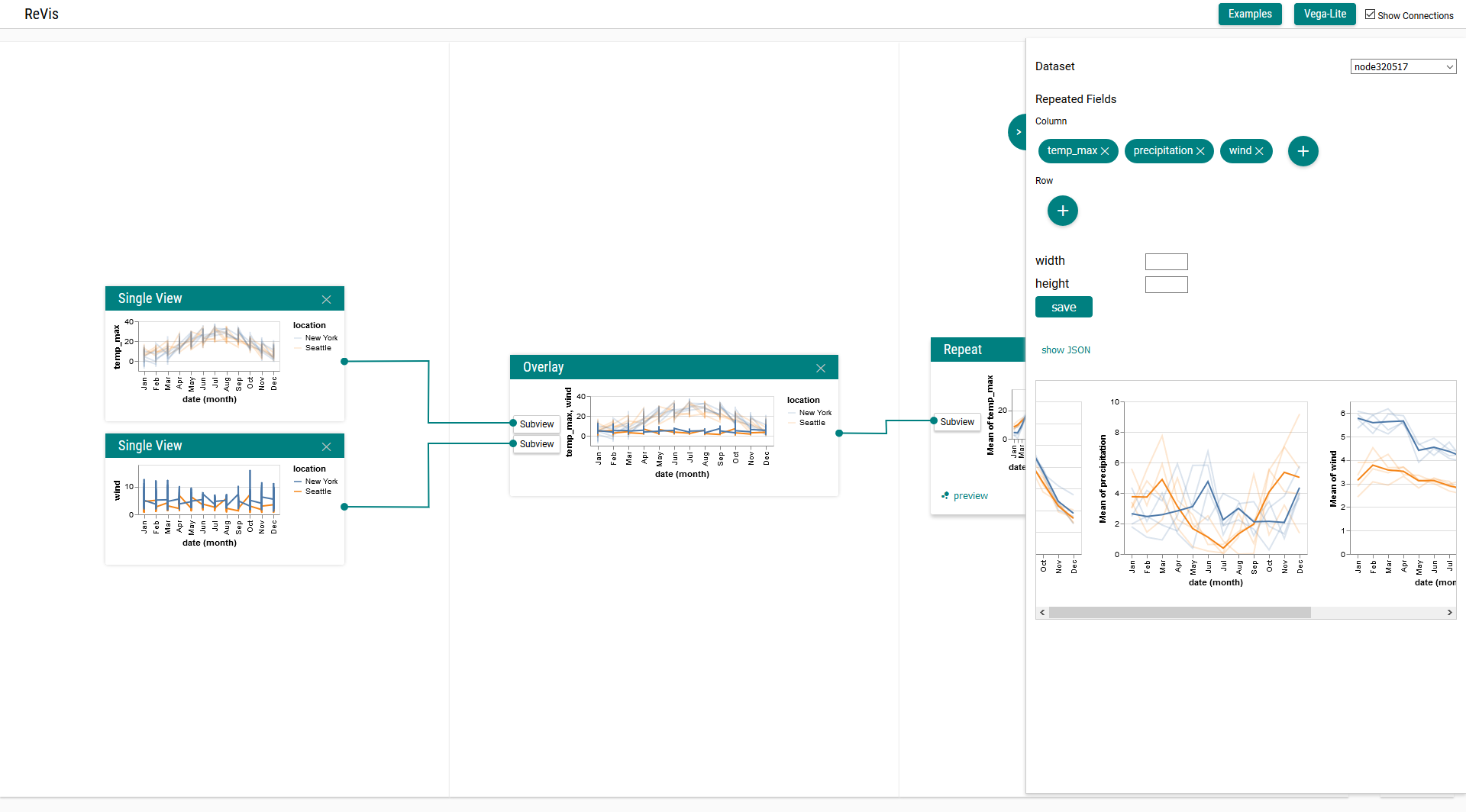 Screenshot of ReVis visualization tool